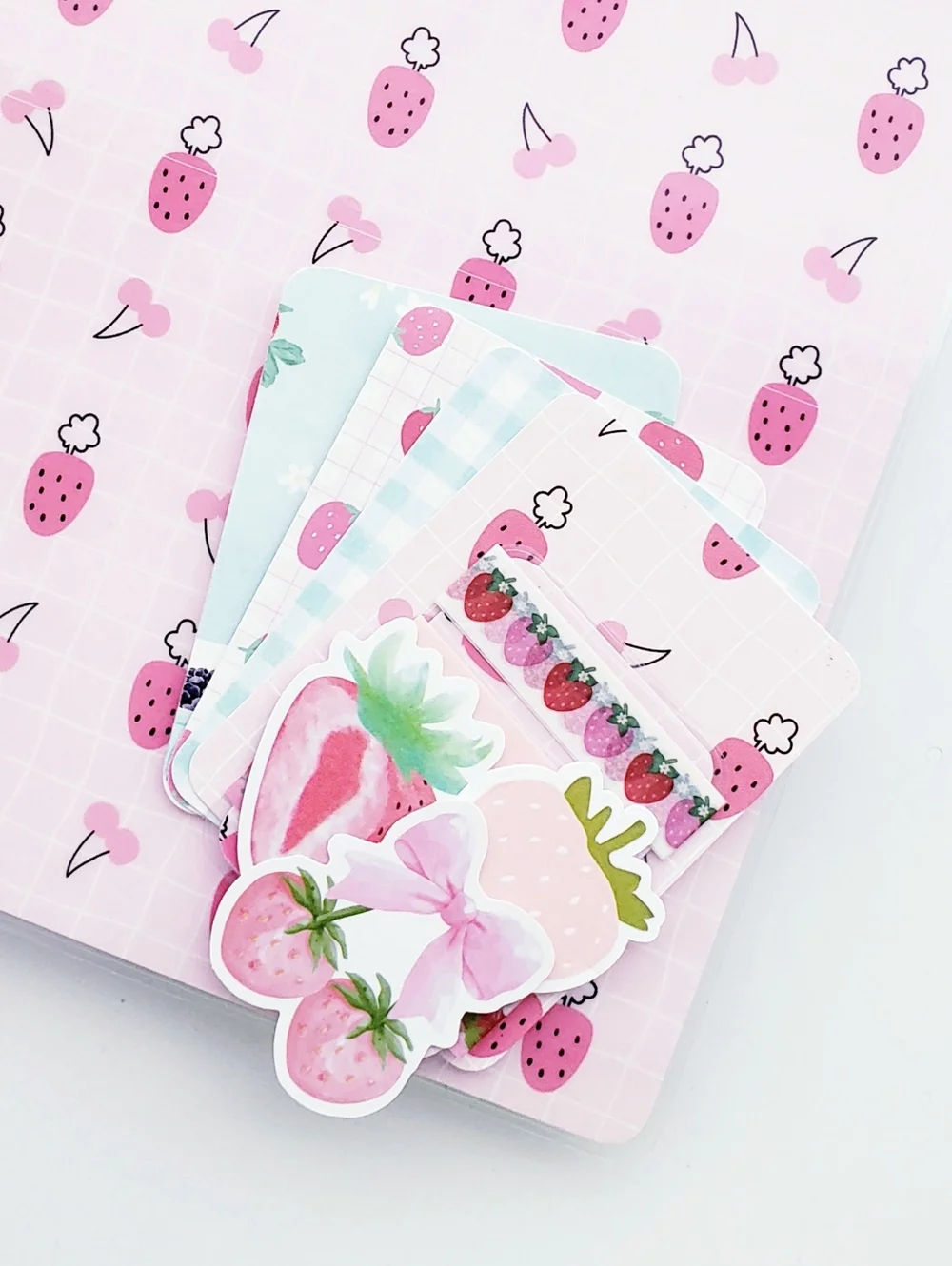 Strawberry Cherry Happy Planner Classic Size Cover Set.